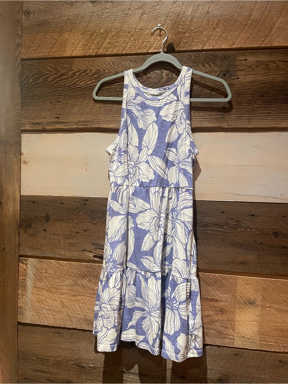 Women’s  Medium Petite Indigo Floral Tiered Dress